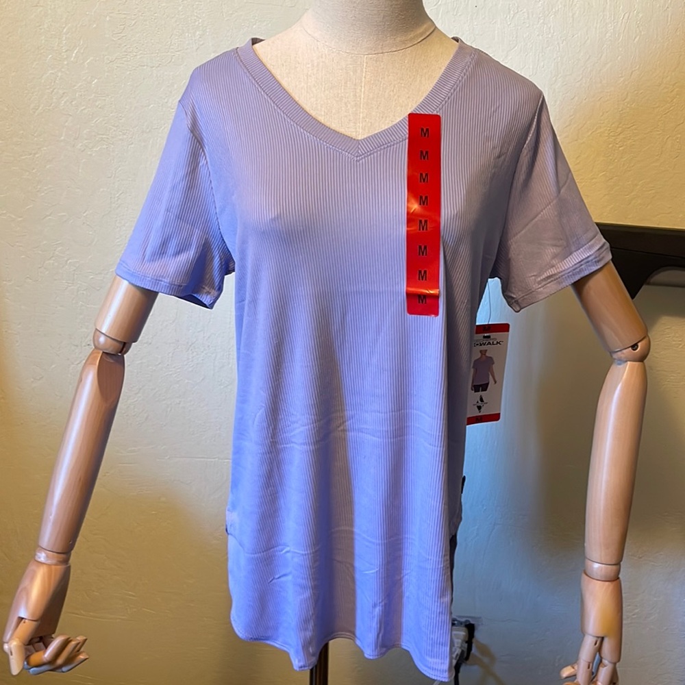Skechers Ladies' Rib V-Neck Tee ~ Purple